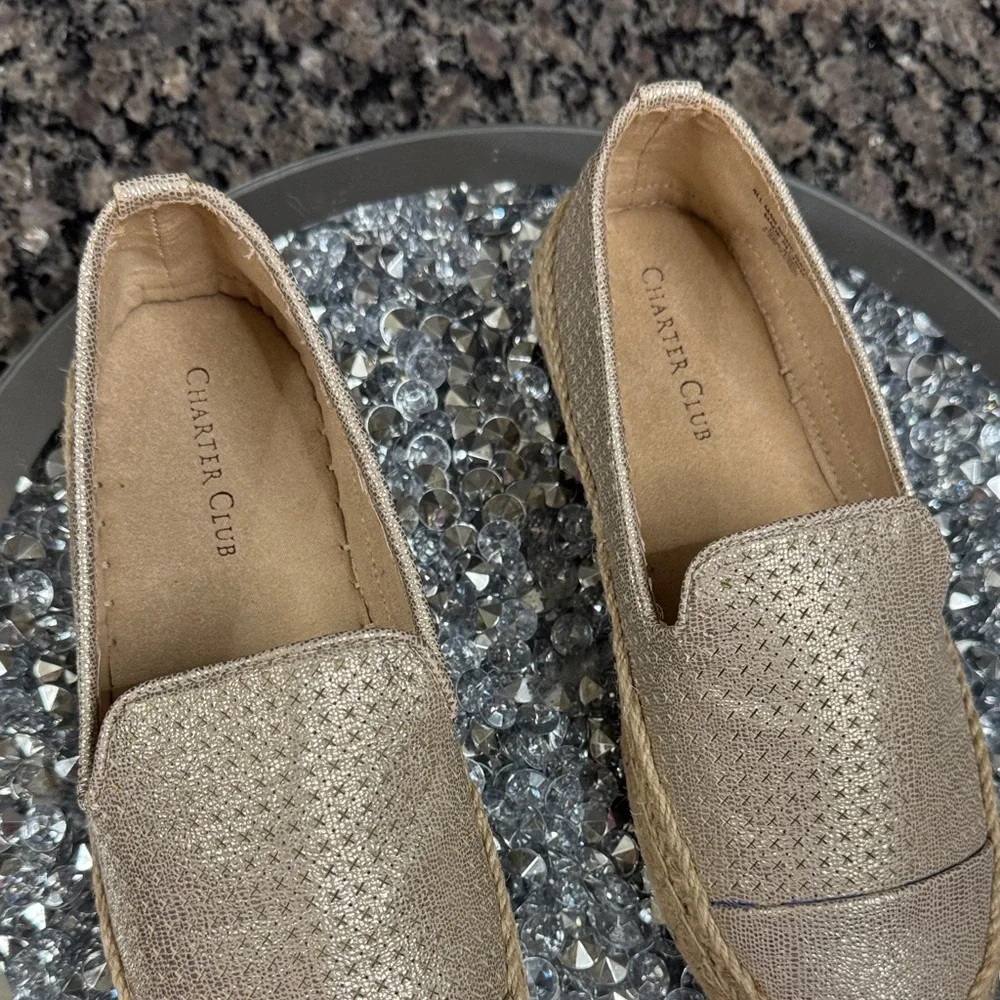 Charter Club Women's Metallic Espadrilles 5.5 NEW